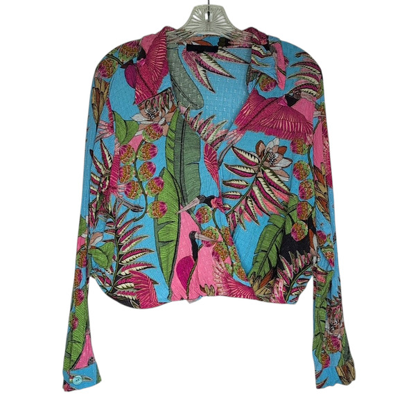 Rachel Rachel Roy Tropical Print Cropped Top, size medium - Picture 10 of 10